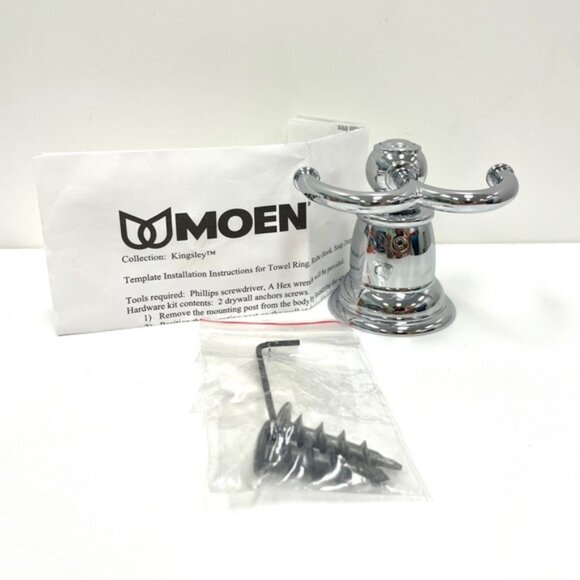 Moen Kingsley Collection Robe Hook in Chrome - Picture 1 of 5